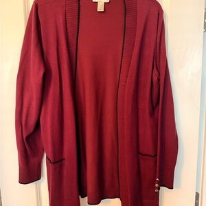 Christopher & Banks Deep Red Cardigan Sweater